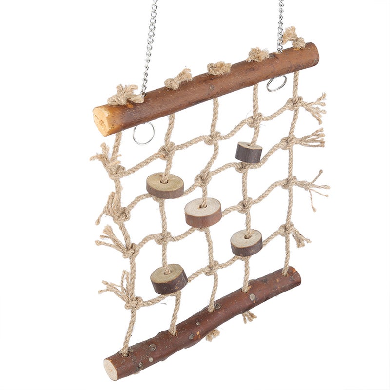 1Pc Cage Bird Parrot Toys Hemp Rope Climbing Ladder Birds Natural Interesting Sewing Toy - Image 4