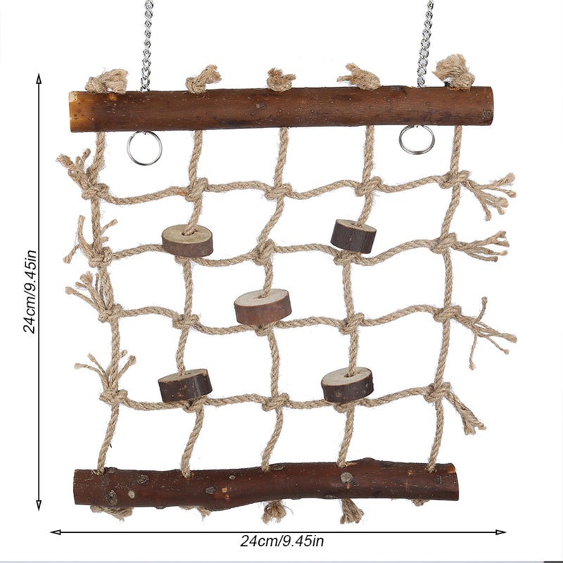 1Pc Cage Bird Parrot Toys Hemp Rope Climbing Ladder Birds Natural Interesting Sewing Toy - Image 2