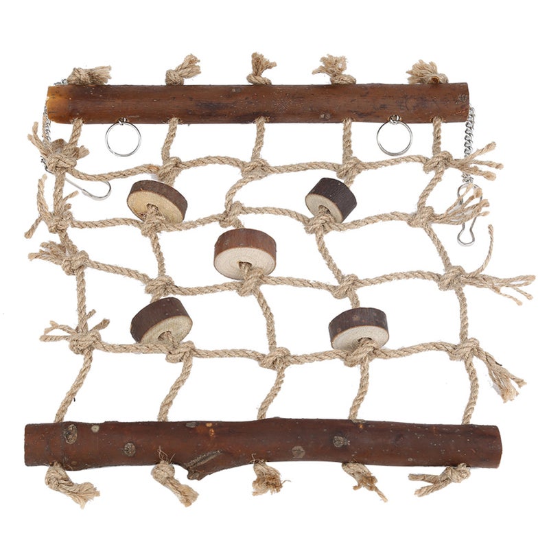1Pc Cage Bird Parrot Toys Hemp Rope Climbing Ladder Birds Natural Interesting Sewing Toy - Image 1