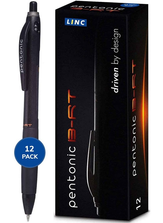 linc Pentonic Brt Retractable Ballpoint Pens, 12 Count, Black Ink, 0.7 Mm Fine Point, Smooth Writing For Journaling, Office & School (Pen12120) - Image 1