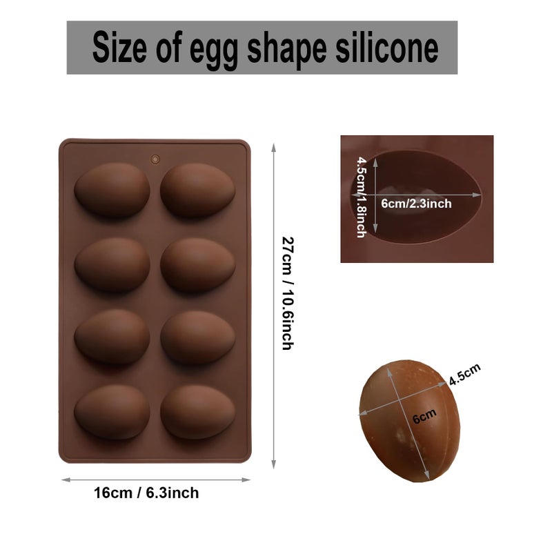EchoDone Egg Shape Soap Mold Non Stick Silicone Half Egg Mold for Soap Making, Truffles Chocolate, Candy, Jelly, Desserts, Ice Tray Backing Set Cake Mould 2 Packs - Image 2