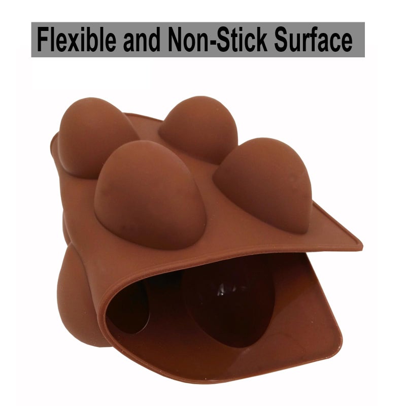 EchoDone Egg Shape Soap Mold Non Stick Silicone Half Egg Mold for Soap Making, Truffles Chocolate, Candy, Jelly, Desserts, Ice Tray Backing Set Cake Mould 2 Packs - Image 5