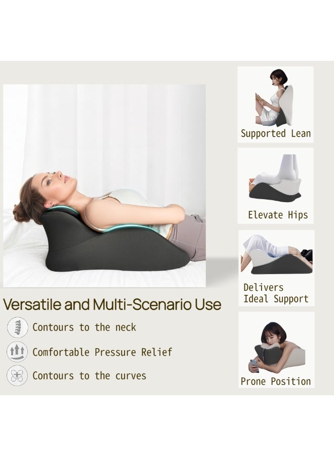 والالا وسادة ظهر إسفينية، مسند سرير، وسادة قابلة للتعديل، وضعية الساق، وسائد للسرير، وسادة إسفنجية ذكية للبالغين، دعم الظهر، وسادة للقراءة للأسرة والأرائك، النوم، تخفيف آلام الظهر والساق، ارتجاع المريء، مضاد للشخير - Image 4