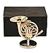 Dselvgvu Miniature French Horn with Stand and Case Brass Mini Musical Instrument Replica Collectible Figurines Dollhouse Accessories Model Home Decoration Display Ornament 375x177 French Horn - Image 2