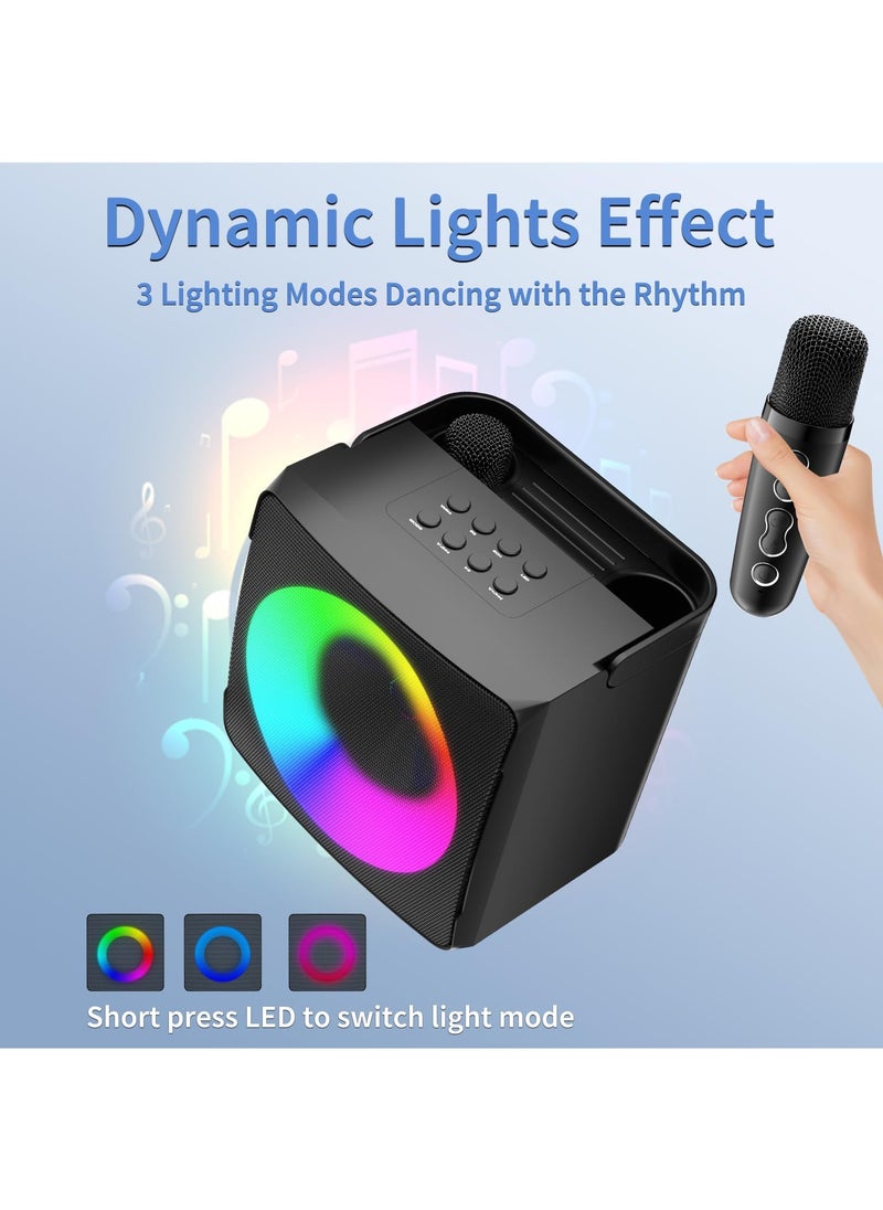 SDRD - Karaoke Machine with 2 Wireless Microphones, Bluetooth Speaker with Party Lights - Image 1