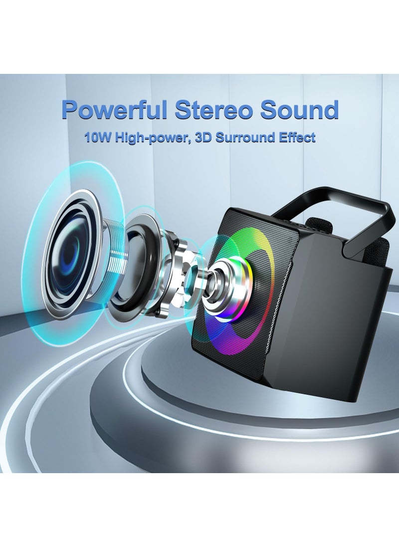 SDRD - Karaoke Machine with 2 Wireless Microphones, Bluetooth Speaker with Party Lights - Image 1