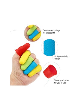 Y&D 15 Pieces Silicone Hot Glue Gun Finger Caps, 5Colors Guard Protectors or Wax Rosin Resin Honey Adhesives Scrapbooking Sewing in 3 Sizes Red Blue Yellow Green Orange  - Image 3