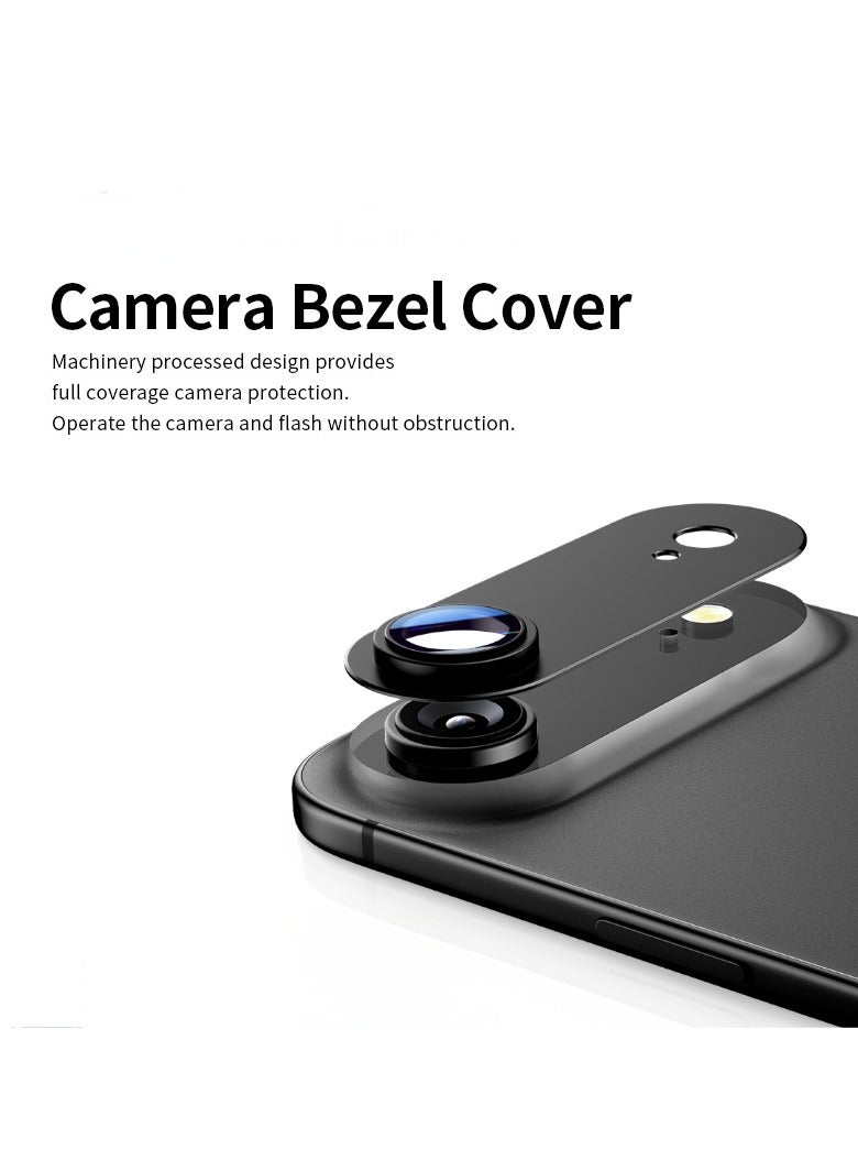 For iPhone 17 Air Camera Lens Protector [Drop Protection] [Full Coverage] [3D Metal] [Case Friendly] Tempered Glass Camera Cover for iPhone 17 Air - Black - Image 4