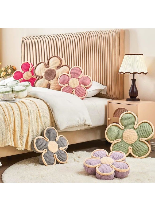 Kcvvcr Flower Pillow, Soft Flower Shaped Floor Cushion, Flower Decorative Throw Pillow, Cute Flower Seating Cushion, Flower Room Décor Plush Pillows for Sofa Couch Bed (13.7 Inch, Sage Green) - Image 5