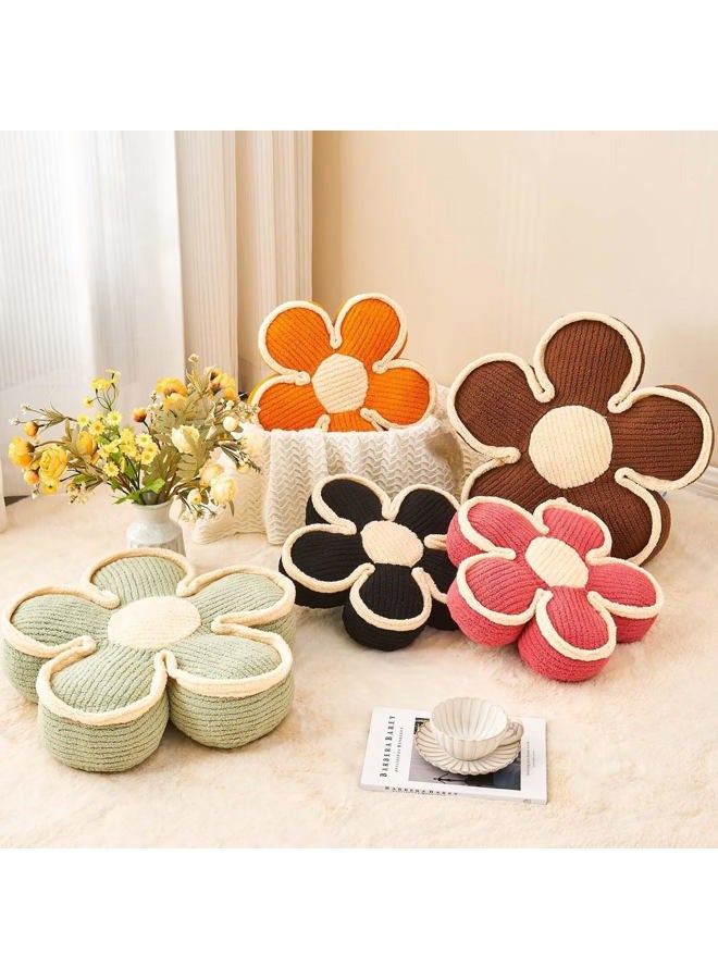 Kcvvcr Flower Pillow, Soft Flower Shaped Floor Cushion, Flower Decorative Throw Pillow, Cute Flower Seating Cushion, Flower Room Décor Plush Pillows for Sofa Couch Bed (13.7 Inch, Sage Green) - Image 4
