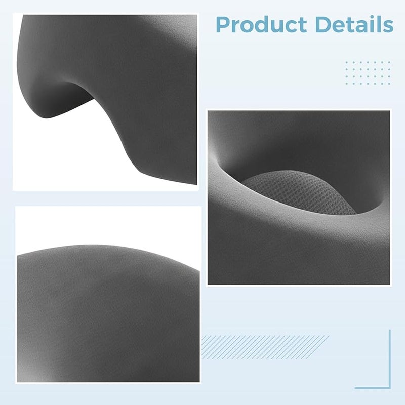 Gray Memory Foam Pillow for Side and Stomach Sleepers Surgery Recovery Soft Breathable - Image 4