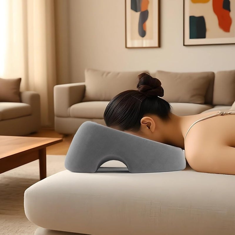 Gray Memory Foam Pillow for Side and Stomach Sleepers Surgery Recovery Soft Breathable - Image 3