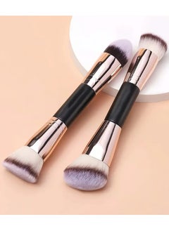 2pcs Dual-Ended Foundation Makeup Brush Set - Angled Contour & Flat Top, Soft Nylon Bristles, Wooden Handle, Fragrance-Free, Skin-Friendly, Ideal for Beginners & Travel, Multi-Functional Facial Beauty Tool, Makeup Brush Holder - pzsku/Z6C50EC37860FFD6C0964Z/45/_/1737026583/0495dba0-13f6-4e4f-95d8-8f64cf35b63b