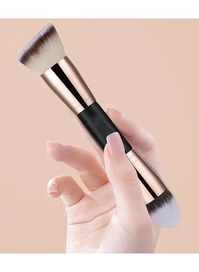 2pcs Dual-Ended Foundation Makeup Brush Set - Angled Contour & Flat Top, Soft Nylon Bristles, Wooden Handle, Fragrance-Free, Skin-Friendly, Ideal for Beginners & Travel, Multi-Functional Facial Beauty Tool, Makeup Brush Holder - pzsku/Z6C50EC37860FFD6C0964Z/45/_/1737026583/689dae82-139e-4ddd-9415-8ecd297aba23