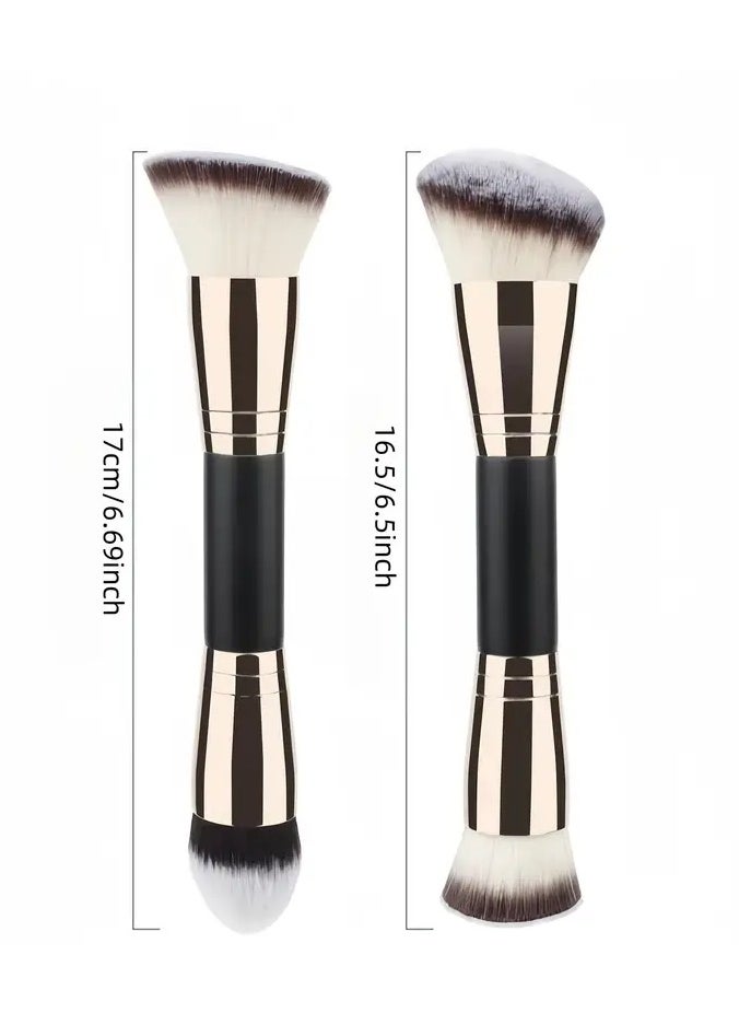 2pcs Dual-Ended Foundation Makeup Brush Set - Angled Contour & Flat Top, Soft Nylon Bristles, Wooden Handle, Fragrance-Free, Skin-Friendly, Ideal for Beginners & Travel, Multi-Functional Facial Beauty Tool, Makeup Brush Holder - pzsku/Z6C50EC37860FFD6C0964Z/45/_/1737026594/6d0a69e6-b6f1-44fb-8da5-9d257f18288f