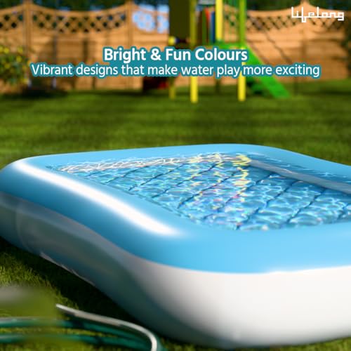 Lifelong Swimming Pool for Kids | Inflatable Rectangular Baby Pool Portable Baby Bath tub | Indoor & Outdoor Swimming Pool for Kids (Blue) - Image 3