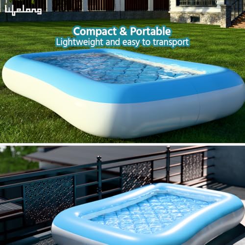Lifelong Swimming Pool for Kids | Inflatable Rectangular Baby Pool Portable Baby Bath tub | Indoor & Outdoor Swimming Pool for Kids (Blue) - Image 4