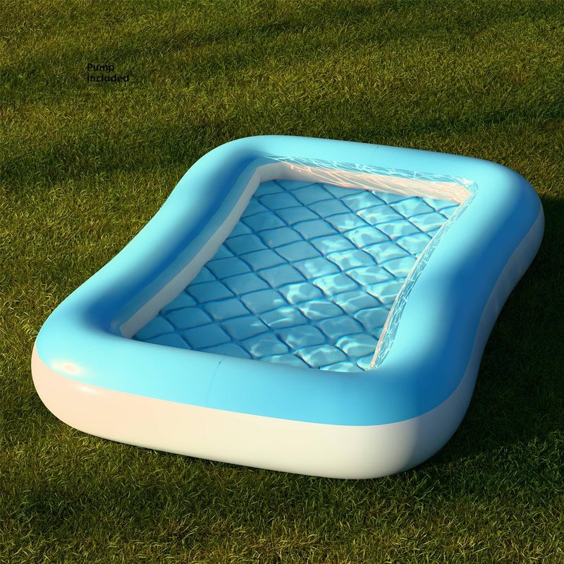Lifelong Swimming Pool for Kids | Inflatable Rectangular Baby Pool Portable Baby Bath tub | Indoor & Outdoor Swimming Pool for Kids (Blue) - Image 2