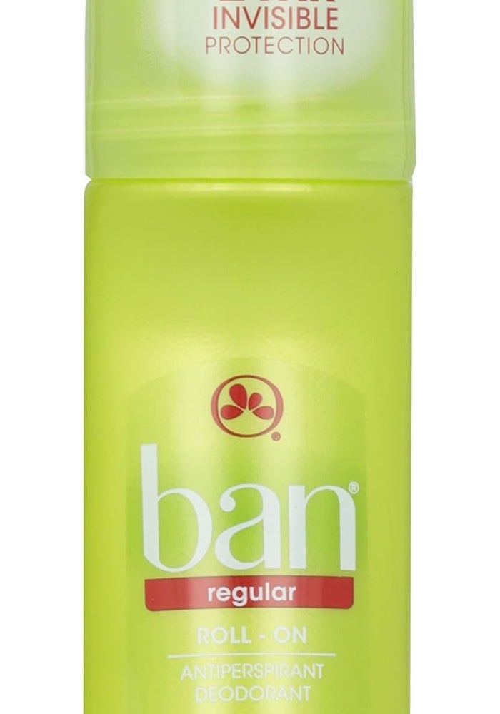 Ban Roll-On Antiperspirant Deodorant, Regular, 3.5 oz - 24 Hour Invisible Protection - Image 1