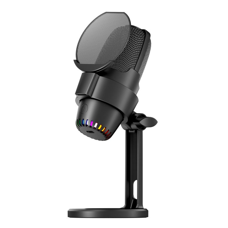 USB RGB Microphone Computer Mic Kit with Tripod Noise Reduction Plug & Play One Key to Mute for Gaming/Meeting/Live Streaming/Audio Recording/Video Compatible with iOS/Android/Windows/PS5/LINUX - - Image 1
