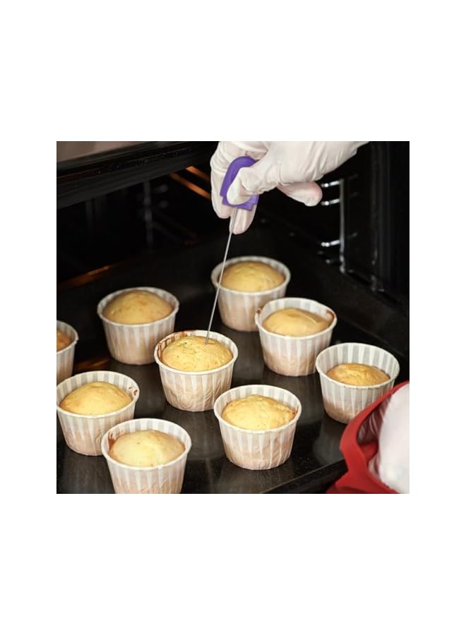 S-TOP 2Pcs Cake Tester Needle Stainless Steel Cake Skewers with Ergonomic Handle for Baking Cupcakes Muffins Bread Diy Baking Pin for Home Bakery - Image 4