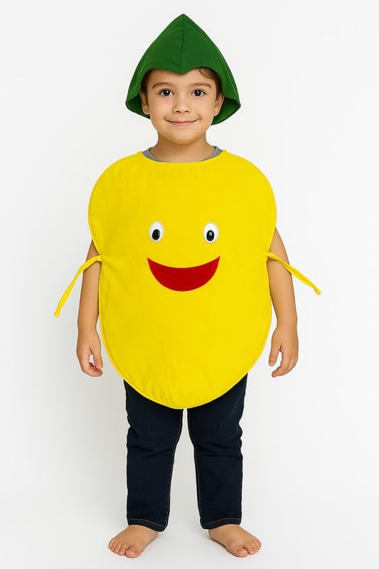 FancyDressWale Lemon Fancy Dress Costume for Kids | Free Size 2–10 Years | Stage Shows, Fancy Dress Competitions, Theme Parties - Image 1