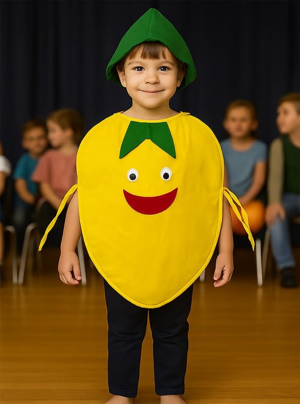 FancyDressWale Lemon Fancy Dress Costume for Kids | Free Size 2–10 Years | Stage Shows, Fancy Dress Competitions, Theme Parties - Image 4