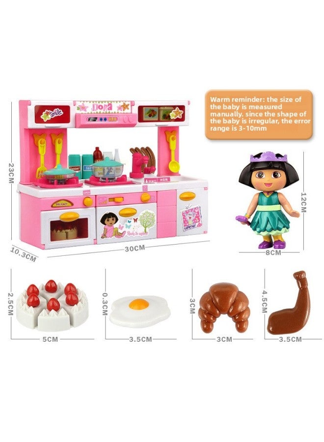Qunfeng Dora Genuine Children's Play House Electric Water Kitchen Birthday Gift Educational Set Girls Toys-Color:2530 Ice Cream Machine - Image 5