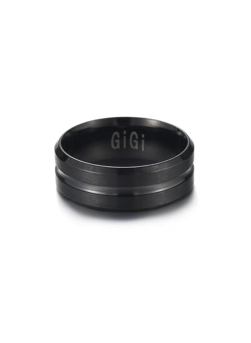GiGi Elegant black stainless steel ring, rust-resistant, with a distinctive classic design, suitable for both men and women - Image 3
