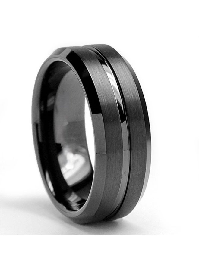 GiGi Elegant black stainless steel ring, rust-resistant, with a distinctive classic design, suitable for both men and women - Image 5
