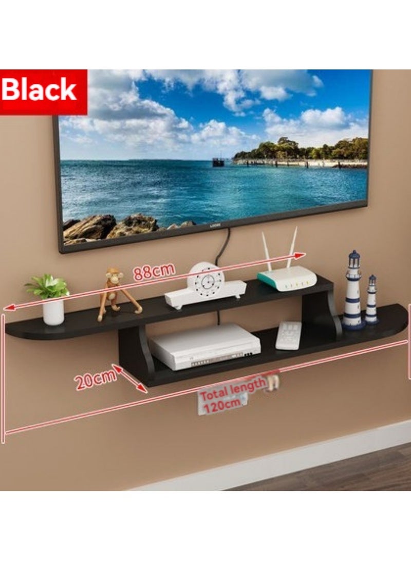 XiuWoo Creative Simplicity Wall-Mounted TV Shelf Background Wall Set ,Floating Shelves,Top Box Router DVD Player Small Electronic Products Versatile Punch Storage Shelf Storage Box Decorative Frame  - Image 2
