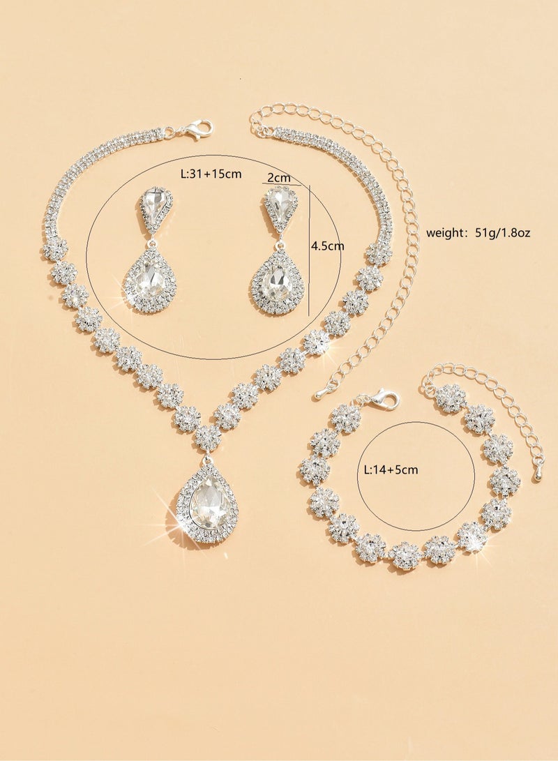 Mark Fairwhale Bridal Jewelry Set Necklace Earrings Bracelet Three Piece Set  - Image 5