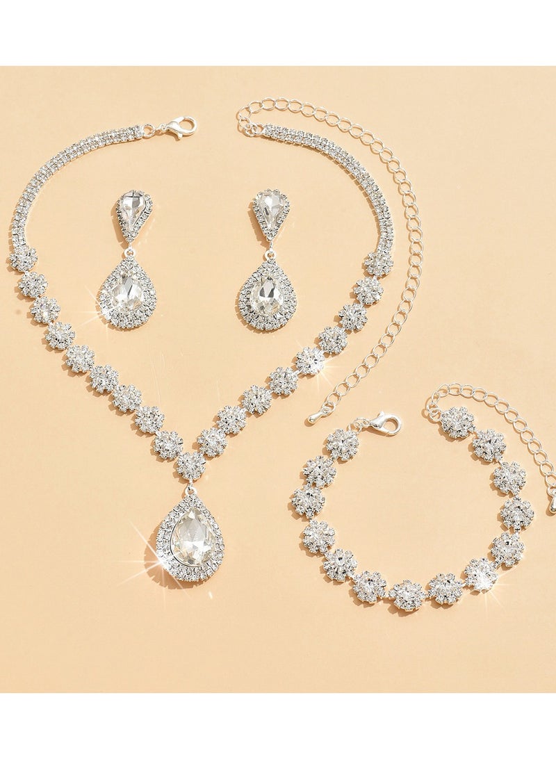 Mark Fairwhale Bridal Jewelry Set Necklace Earrings Bracelet Three Piece Set  - Image 4