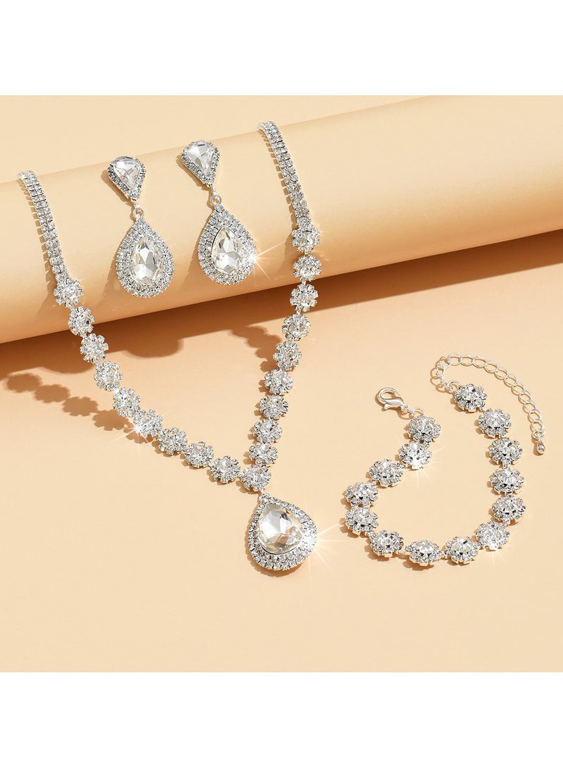 Mark Fairwhale Bridal Jewelry Set Necklace Earrings Bracelet Three Piece Set  - Image 3