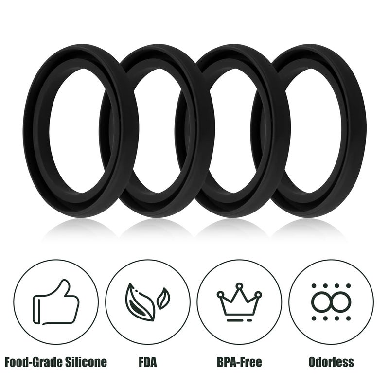 SAVITA 4pcs Silicone Replacement Gaskets Classic for Stanley, Silicone Seal Gasket for Thermos Compatible With Stanley Classic 20 oz 1.0 QT 1.5 QT 2 QT 2.5 QT Vacuum Bottle Stopper Black - Image 3