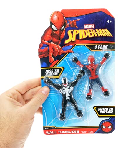 Ja-Ru JARU Spiderman Venom Window Crawler Wall Climbers Rolling Sticky Toys 1 Pack with 2 Figures Marvel Avengers Superheroes Fidget Toy Wacky Games Pinata Toys A68031 - Image 5