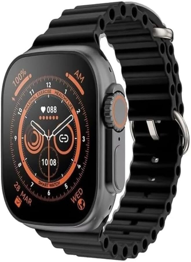 Generic - HK8 PRO MAX Smart Watch 2 Inch Screen Wearfit PRO Heart Rate Blood Oxygen Monitor IP67 Waterproof Bluetooth V5.2 (Black) - Image 1