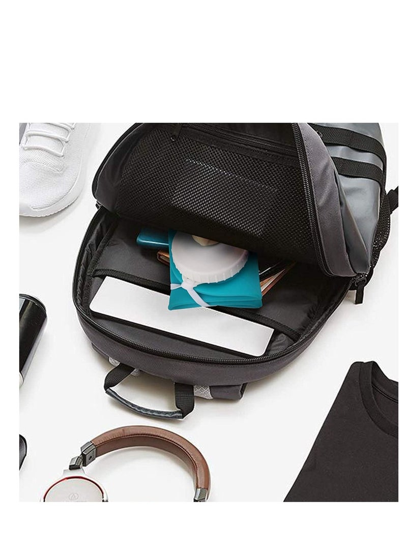 Y&D Collapsible Water Bottles 2 Pack BPA Free Silicone Leak proof Reusable Travel Bottle Lightweight Waterproof for Sport Working Out Camping Backpacking Hiking Green Grey - Image 5