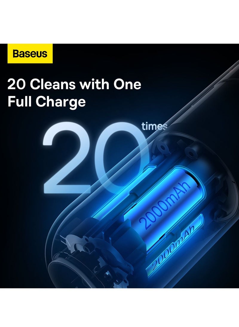 Baseus Mini Handheld Vacuum Cleaner, 6,000Pa Strong Suction Power, Rechargeable Cordless Car Vacuum with USB-C Charging, Lightweight and Compact for Cleaning Car Interior, Home, Office, Pet Hair, Sofa, Keyboard and Dust - Compact and Easy to Use (Black)  - Image 4