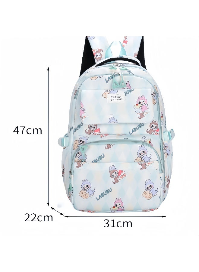 Labubu Children's Backpack Wholesale New Large Capacity Light Refrigerator Door Boys And Girls Backpack Elementary School Schoolbag 47*31*22CM - Image 2