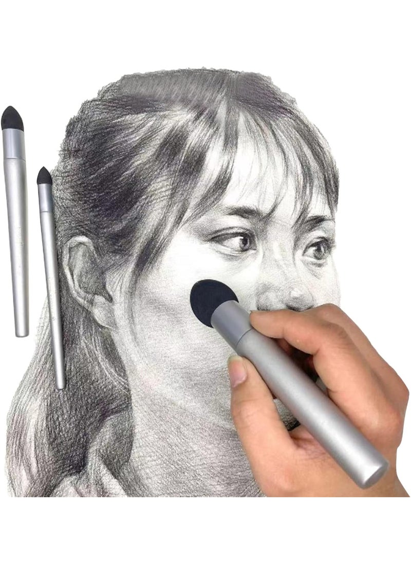 Starsouce 3Pcs Artist Blending Sponge Pen Washable Sketch Rubbing Sponge Brush Reusable Drawing Art Blenders Tools for Artist Professional Kids Student Sketch Drawing Correcting Lightening and Highlight  - Image 3