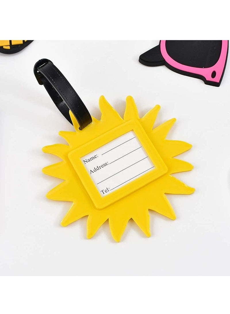 أوزيغالور بطاقات أمتعة لطيفة وفريدة من نوعها للنساء والرجال، بطاقات حقائب السفر، بطاقات تعريف حقائب السفر الصيفية الشاطئية سلسلة بطاقات تعريف الأمتعة مع حلقة 6 قطع - Image 4