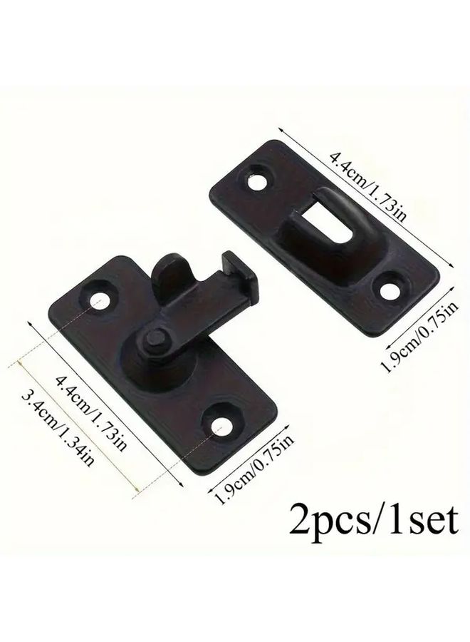 2Pcs Silvery Stainless Steel 90 Degree Right Angle Door Latch Security Slide Bolt Lock With Screws For Rv Home Office Car Keychain Accessories - Image 3