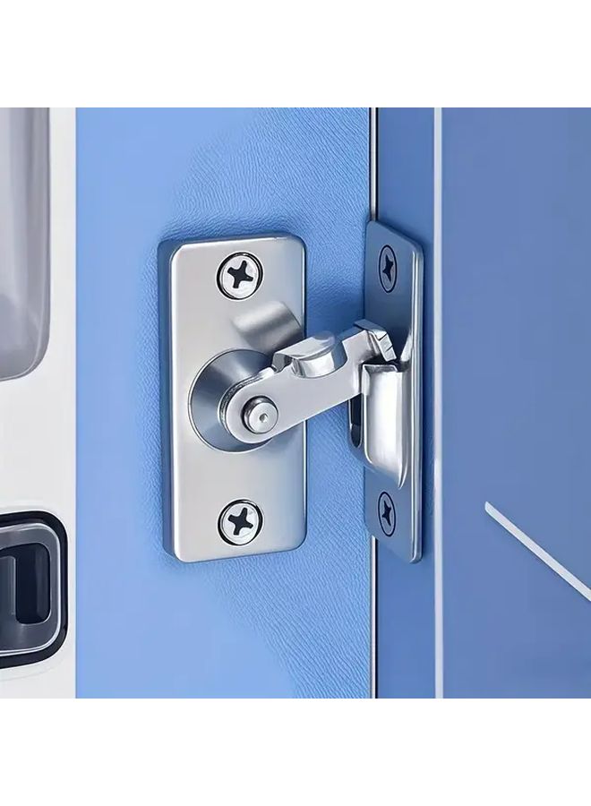 2Pcs Silvery Stainless Steel 90 Degree Right Angle Door Latch Security Slide Bolt Lock With Screws For Rv Home Office Car Keychain Accessories - Image 5