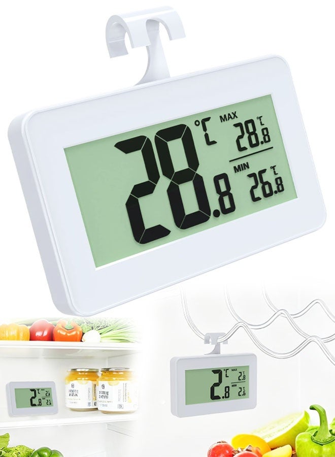 Fridge Thermometer with Max/Min Record, Easy Battery Replacement, High Accuracy Refrigerator Monitor For Kitchen, Basement Large LCD Digital Freezer Thermometer - Image 1