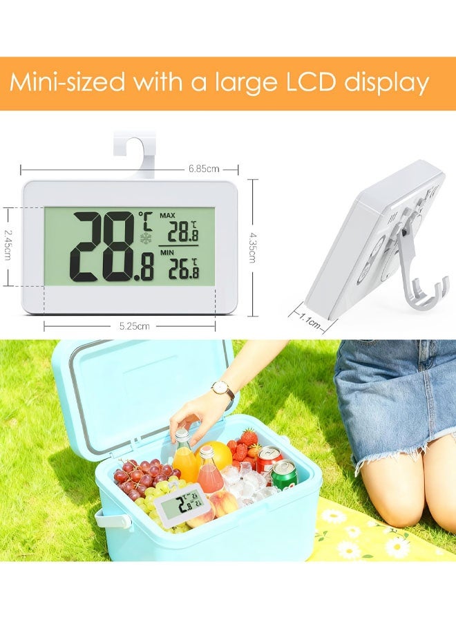 Fridge Thermometer with Max/Min Record, Easy Battery Replacement, High Accuracy Refrigerator Monitor For Kitchen, Basement Large LCD Digital Freezer Thermometer - Image 2