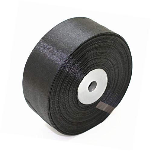 SWTOOL 1.5" Single Face Satin Ribbon 50 Yards Roll for Gift Wrap Sewing Projects Crafting Projects DIY Bow Wedding Decoration (Black) - Image 1