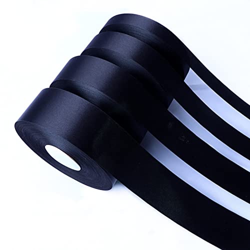 SWTOOL 1.5" Single Face Satin Ribbon 50 Yards Roll for Gift Wrap Sewing Projects Crafting Projects DIY Bow Wedding Decoration (Black) - Image 4