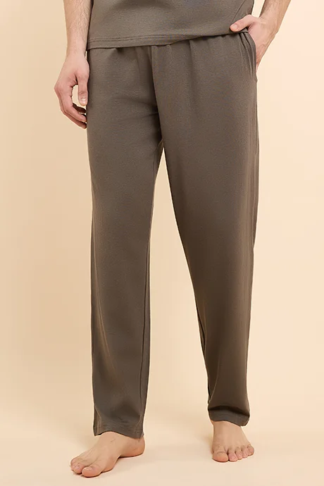 أر أند بي Solid Lounge Pants with Drawstring Waist