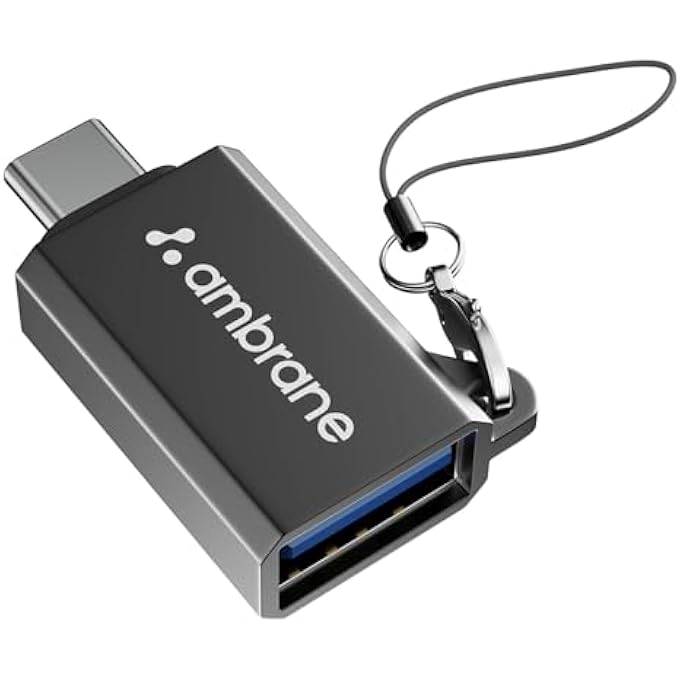 AMBRANE محول USB 3.0 إلى TYPE C OTG، مع محول THUNDERBOLT إلى USB، نقل بيانات بسرعة عالية 10GBPS، متوافق مع جميع أجهزة TYPE C مثل الهواتف الذكية، أجهزة اللابتوب، الأجهزة اللوحية، الشواحن، MACBOOK - Image 1